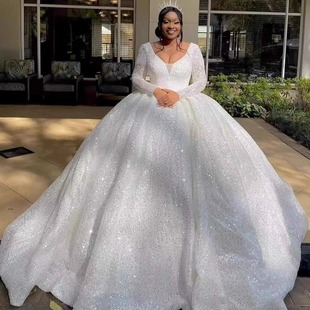 African Bridal Wedding Dress Lace Long Sleeve Lace White 2025 Summer New Wedding Dress Dress