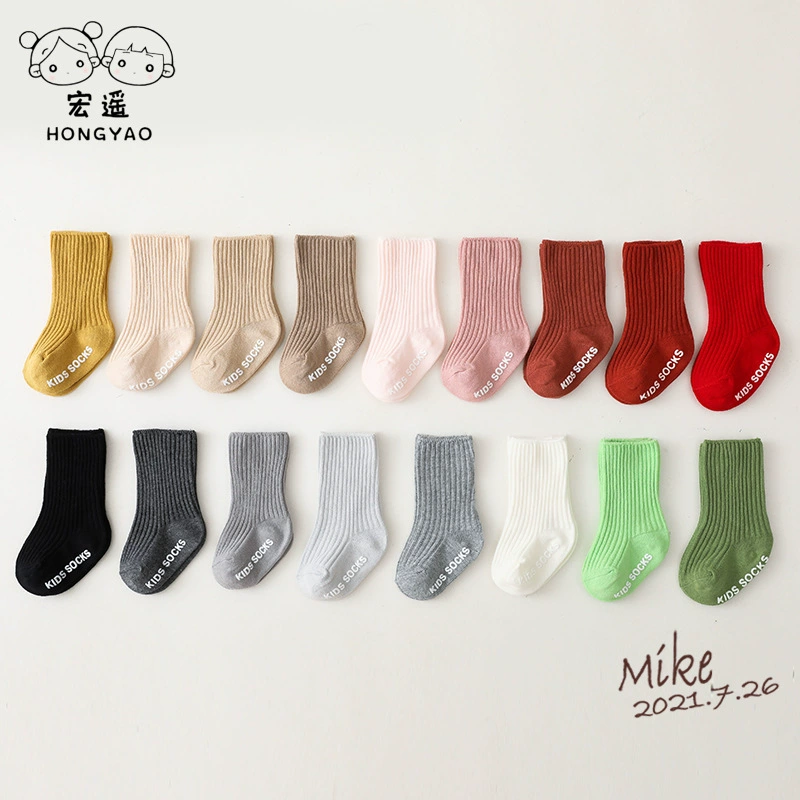 Ins двойные иглы детские носки вертикальные полосатые детские носки ямы нескользящие детские носки