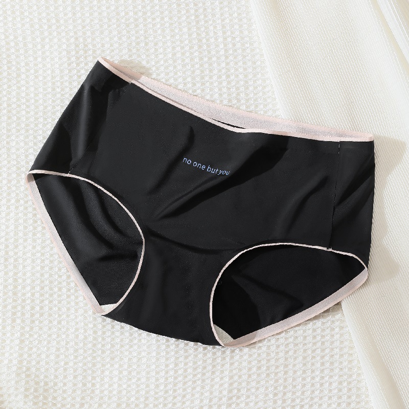 Ropa interior de seda de hielo de verano de las mujeres delgada de algodón puro transpirable entrepierna sin costuras de cintura media triángulo pantalones cortos cabeza estilo deportivo ropa interior de niña
