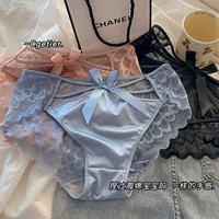 Сексуальные кружевные трусики в японском стиле с крыльями ангела Pure Desire, женские дышащие трусики с бантом и средней талией из полимолочной кислоты для девочек
