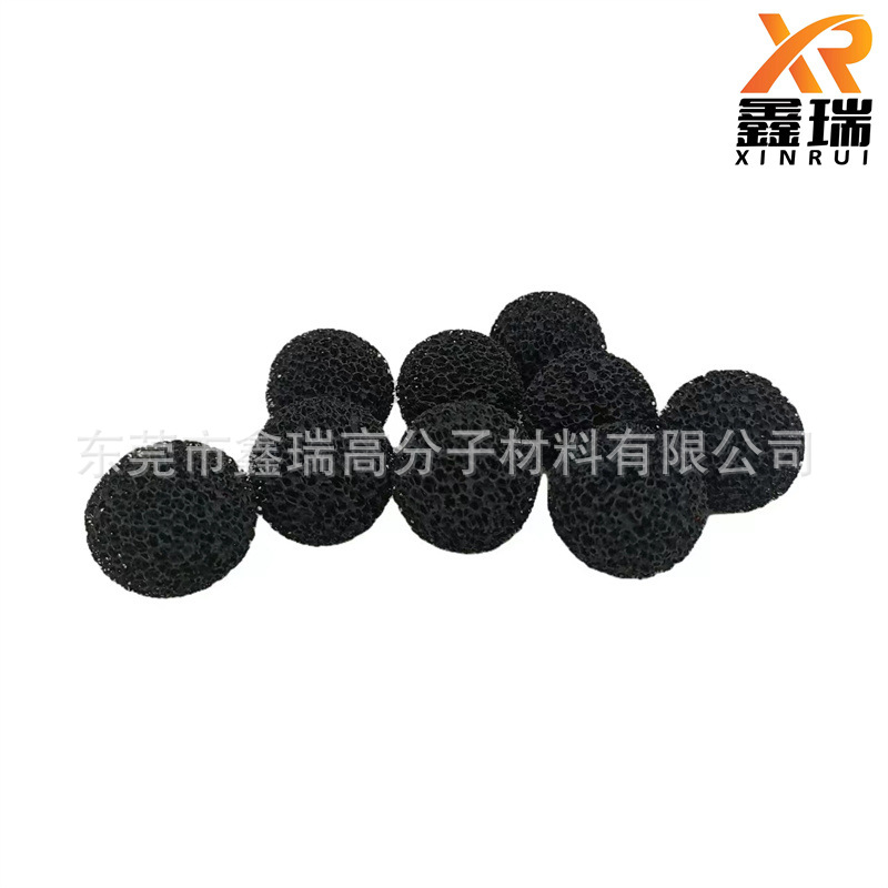 生产爆破聚酯过滤海棉 圆形挖孔海绵球 浅蓝色清洁泡棉起泡球