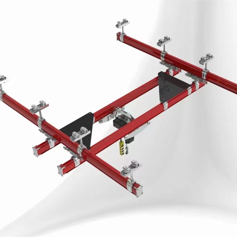 悬挂式铝合金轨道起重机柔性桥式KBK桁架轨道实验室厂房行吊安装
