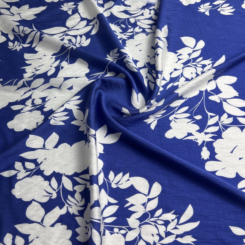 Nuevo monofilamento de bambú corteza de árbol tela de impresión arrugada estilo nacional camisa vestido ropa de casa tela de algodón transpirable