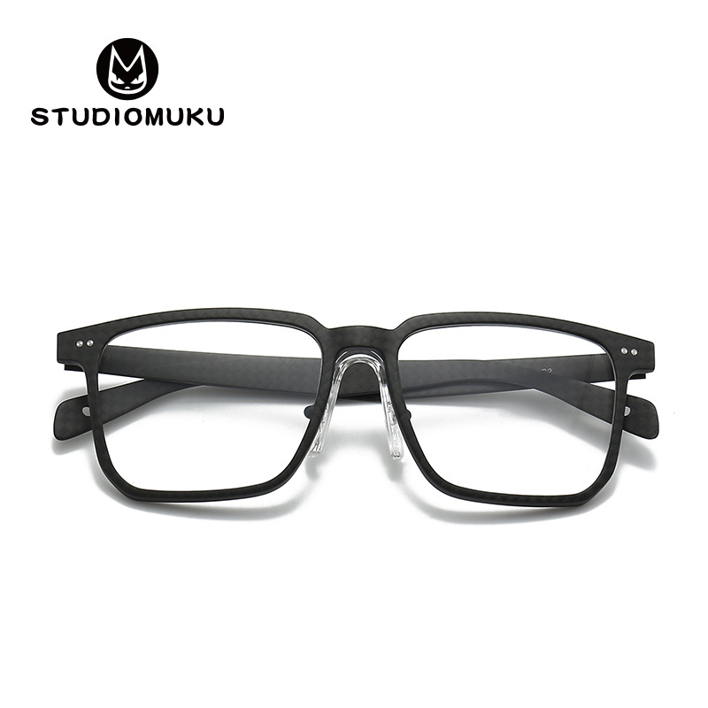 STUDIOMUKU madera fresca gafas domésticas de fibra de carbono gafas decorativas marco ligero marco negro marco gafas marco