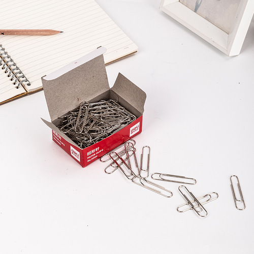 Deli Deli Paperclip 0050 Thickened Metal Paperclip 8# Data Storage and Archive 100 Pieces/Box Wholesale