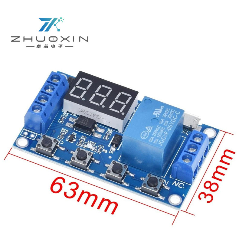 1-way delay power-off disconnect trigger cycle timing circuit 6-30V switch relay delay module time 1-way delay power-off disconnect trigger cycle timing circuit 6-30V switch relay delay module time