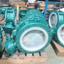 涡轮式法兰蝶阀D341F46-16C  铸钢衬氟蝶阀图片