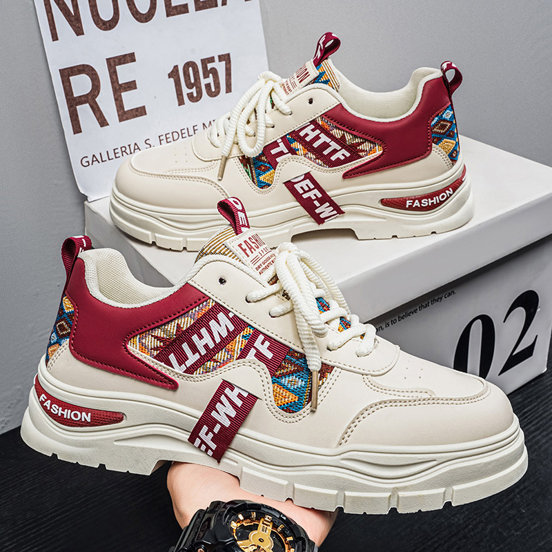Zapatos deportivos de hombre primavera nueva tendencia universal aumento antideslizante suela gruesa resistente al desgaste zapatos deportivos casuales zapatos de hombre