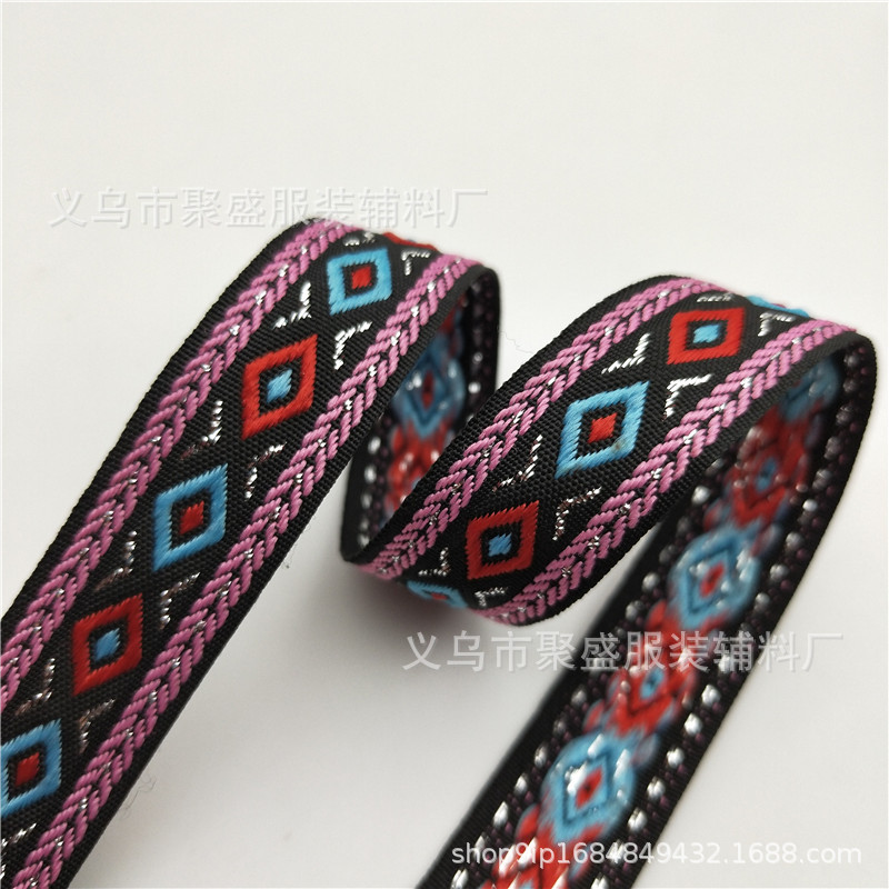 Nuevo 2cm oro de seda en forma de diamante cinta jacquard colorido cuadrado hecho a mano accesorios decorativos bordado ropa cinturón decorativo