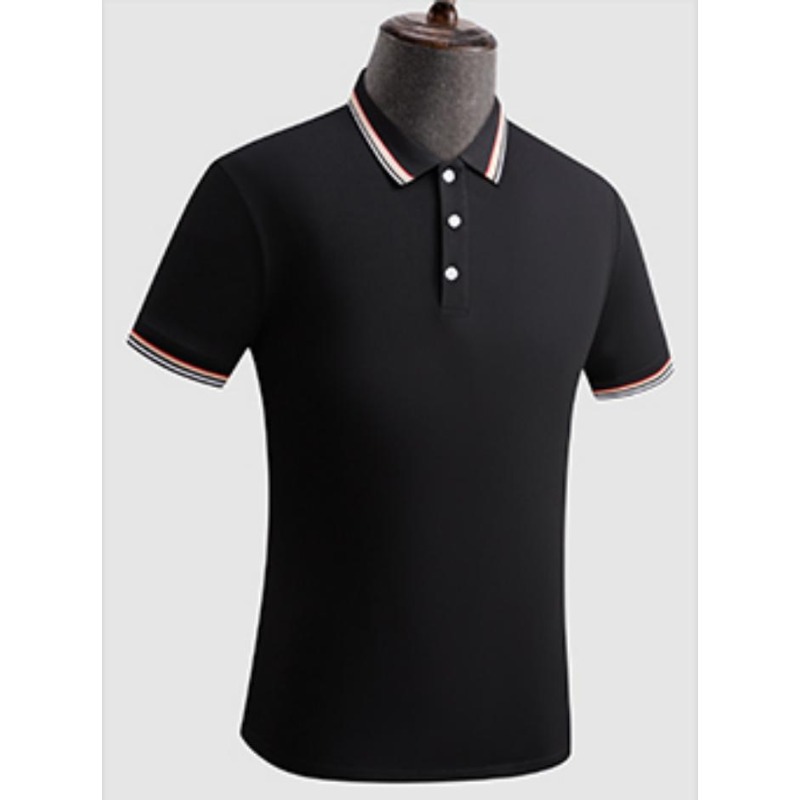 200 g de algodón fino color contraste con la solapa en vivo explosión pesada de verano frío transpirable polo camiseta de manga corta