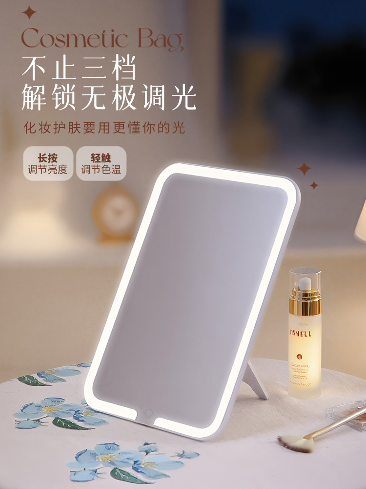 Maquillaje de belleza maquillaje de color red con lámpara caja de maquillaje con espejo bolsas de maquillaje LED portátiles caja de almacenamiento de gran capacidad