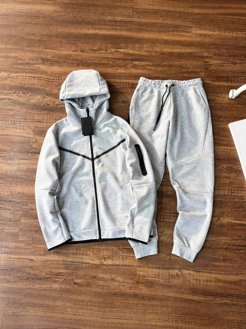 2025 primavera y otoño deportes casuales de tejido algodón con capuzas zipper hombre 490 abrigo 163 pantalones set