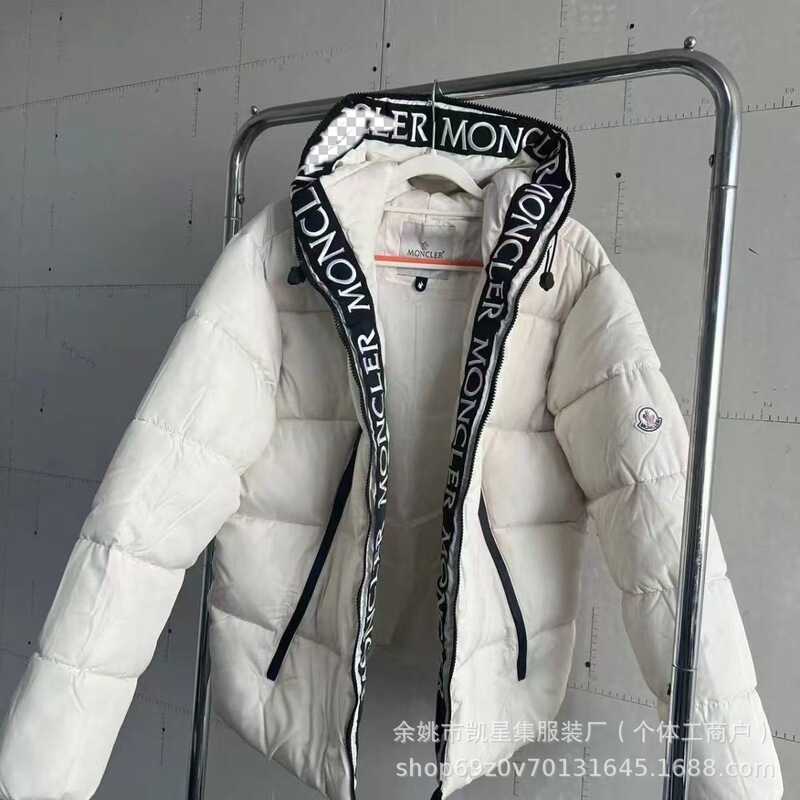 外贸欧洲站冬季蒙家刺绣款棉服时尚保暖字母连帽男女情侣外套夹克|undefined