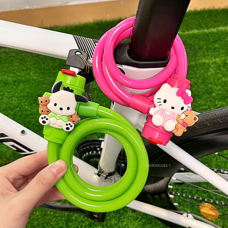 Bicycle Lock Anti-Theft Artifact Cute Cartoon Kt Cat Mountain Bike Anti-Theft Lock Road Bike Cycling Accessories Universal