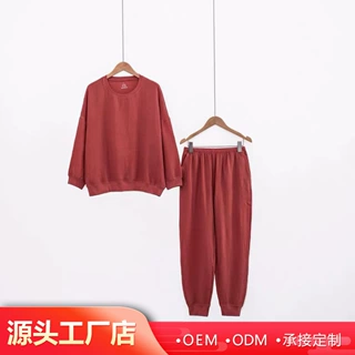 2024春秋情侣新款卫衣宽松家居服全棉休闲长袖睡衣套装舒适