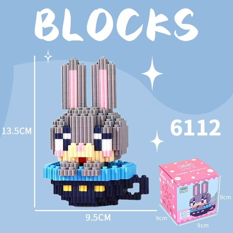 Cartoon Building Block Toy Set, Mini Constructor Doll, 9×9×9 cm, Assorted Character Designs