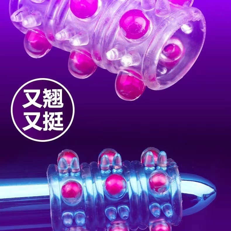 Men’s Beaded Locking Ring with Textured Spikes, Reusable TPE Adult Toy — detail image 3