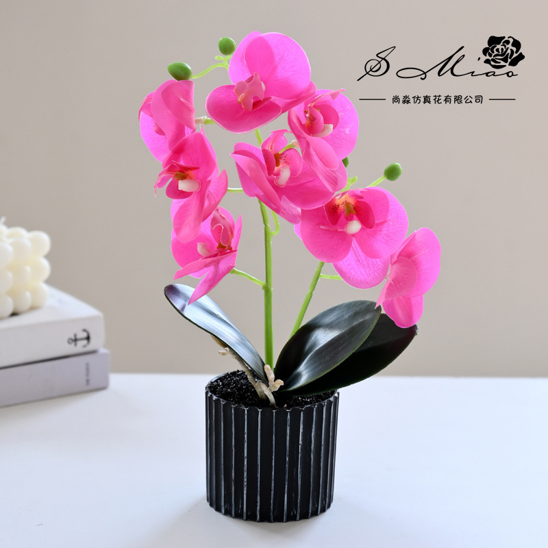 Flores falsas impresión 3D película de orquídea mariposa sensación pequeña simulación de bonsai decoración interior creativa decoración simulación de maceta