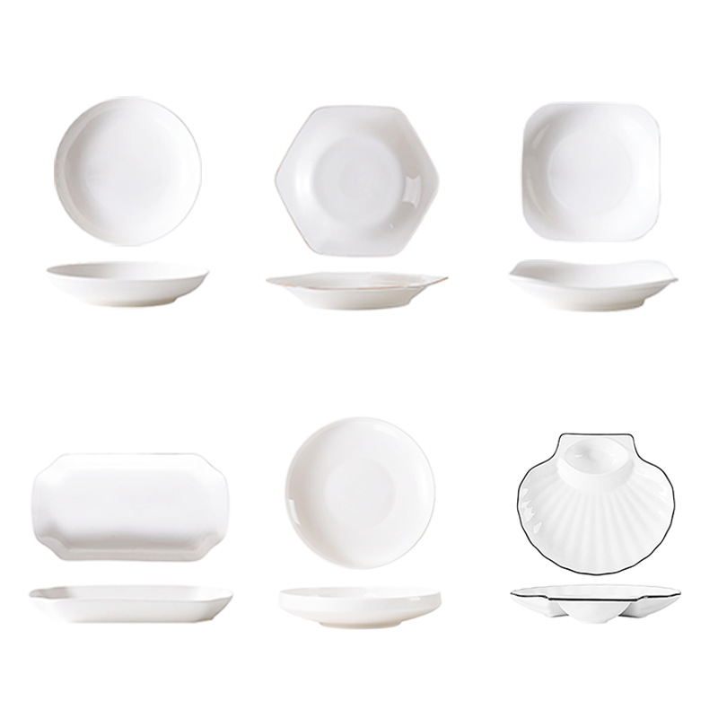 Platos de cerámica con estampado de patrón personalizado, platos simples, platos, restaurantes, vajillas de hotel, platos de color vidriados para el hogar image 6