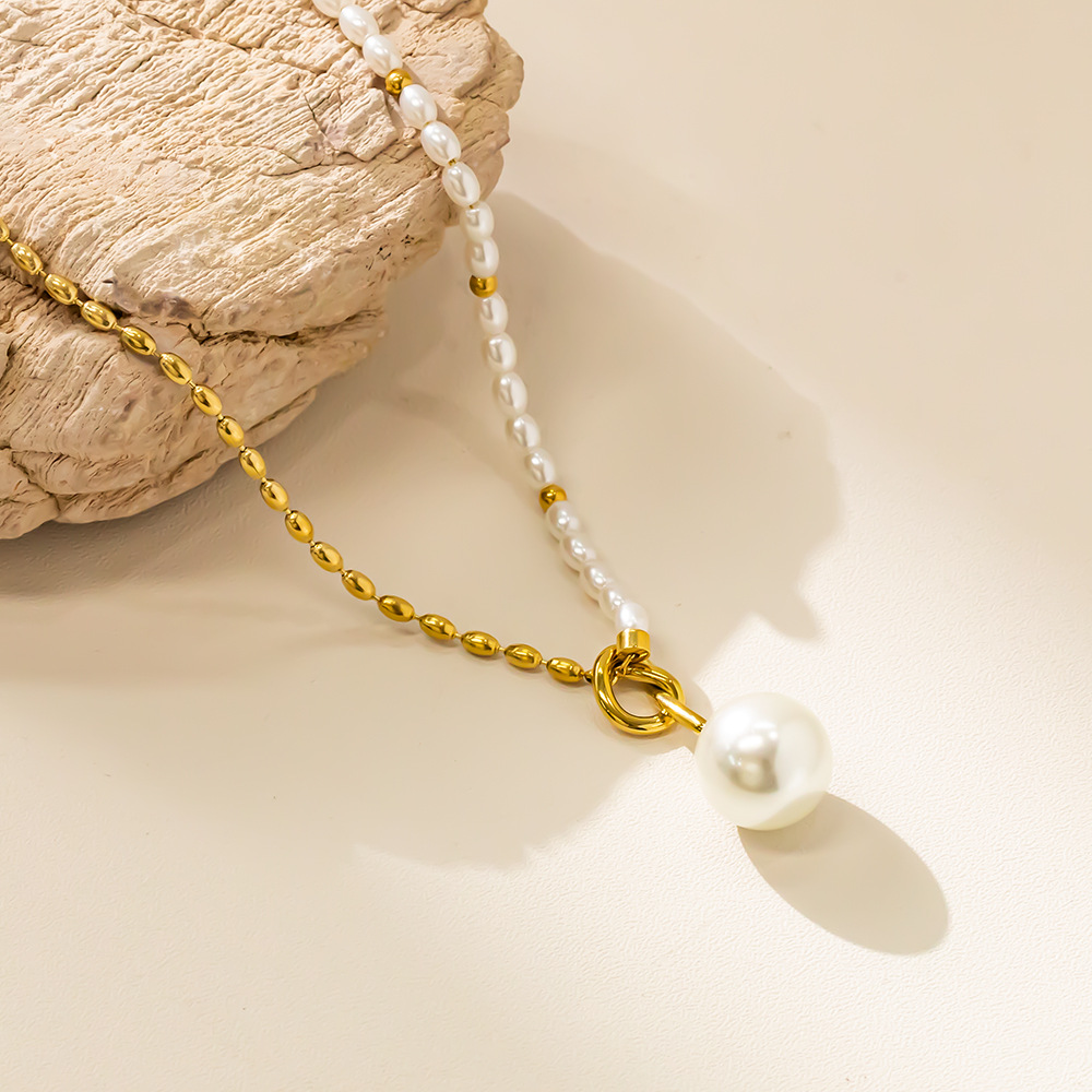 Girocollo da donna in stile retrò francese con perle di vetro_voghion.com