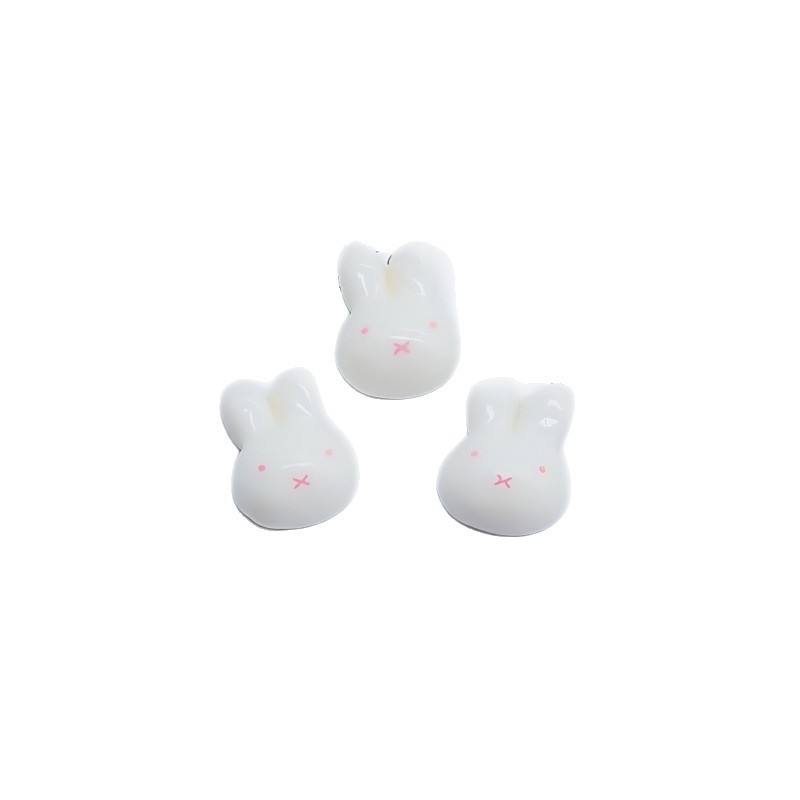 Miffy adorable cabeza de conejo resina de manicura accesorios hechos a mano pegamento crema diy clip para el cabello accesorios para el cabello con cáscara de teléfono móvil agujero zapatos agujero image 6