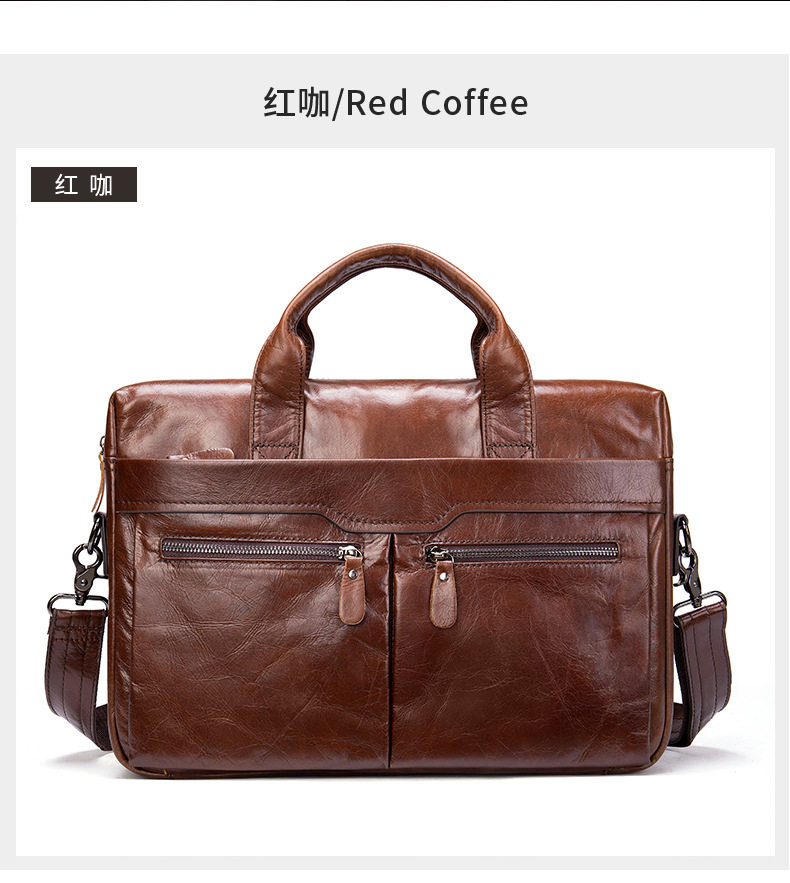 Túi xách nam công sở da bò thật dạng đeo vai kiêm túi xách tay, đựng vừa laptop 14 inch — đen (hoa văn li), 9006 Đen (dệt trơn), 9006 Đen (Hoa văn li), Cà Phê-plus chi tiết 30