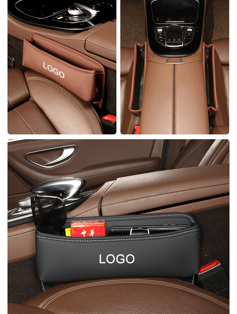 Car Seat Gap Storage Box Leather Organizer