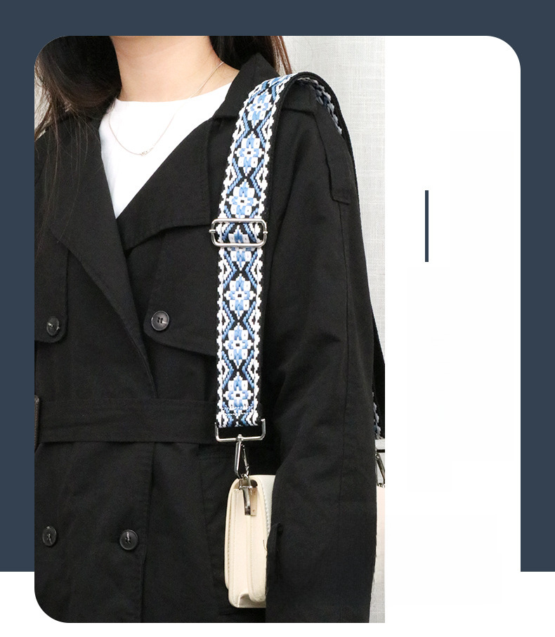 New Diamond Jacquard Bag Shoulder Strap Free Shipping Crossbody Adjustable Shoulder Strap Cross-Border 5cm Wide Shoulder Strap Bag Strap