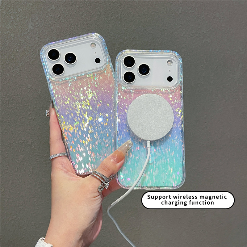 Magnetic Glitter Case For Iphone 17 Pro With Diamond Pattern_voghion.com