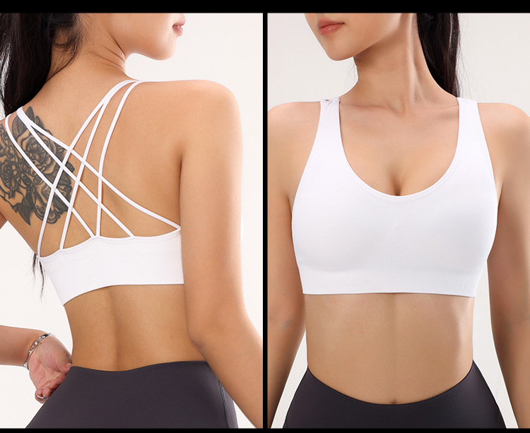 Simple Style Sports Solid Color Nylon Active Tops Bra display picture 1