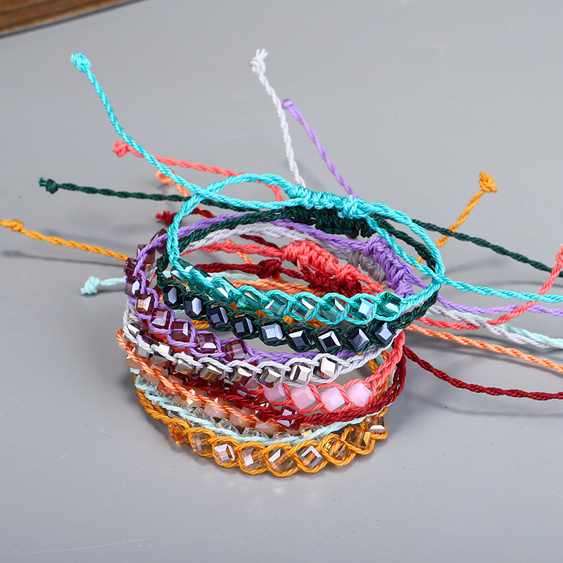 Ethnic Style Geometric rope Knitting Artificial Crystal Womenu0027S Bracelets