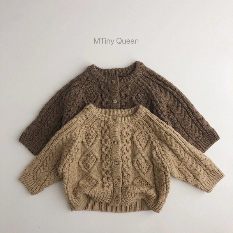 Korean style children's clothing heavy-duty thickened children's cardigan men's and women's clothing sweater solid color Mori coat sweater