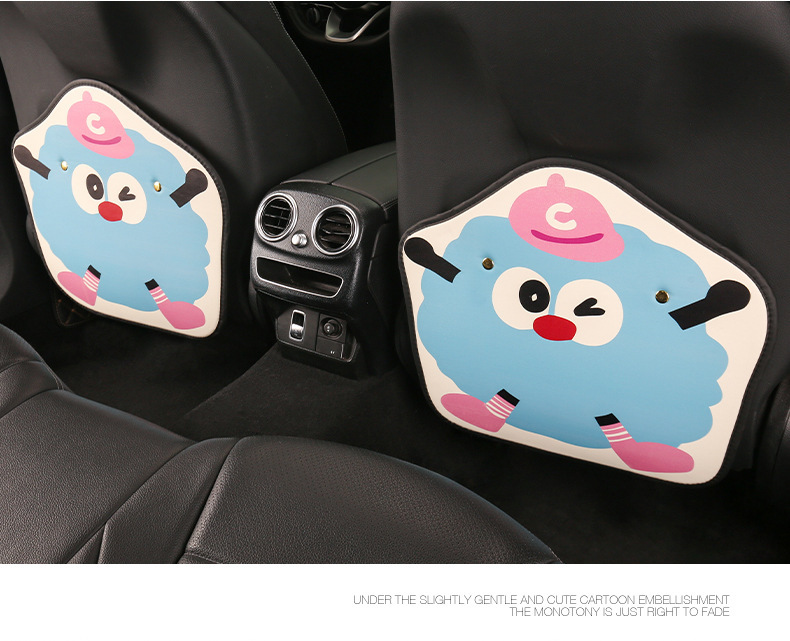Small bacteria ladies cute cartoon chair back anti-kick cushion car seat chair back anti-fouling cushion back suspension type