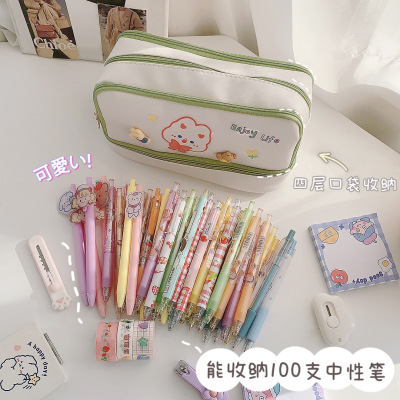 Original double-deck Pencil bag Hearts capacity Stationery bags lovely student multi-function Pencil Bag Stationery