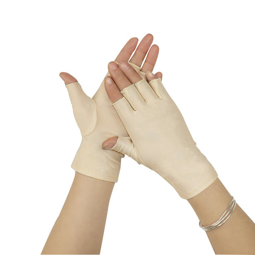 Half-finger gloves with five exposed fingers, ultra-lightweight model, suitable for manicure, square dancing, sun protection, cycling, driving, two-piece protection, picking.