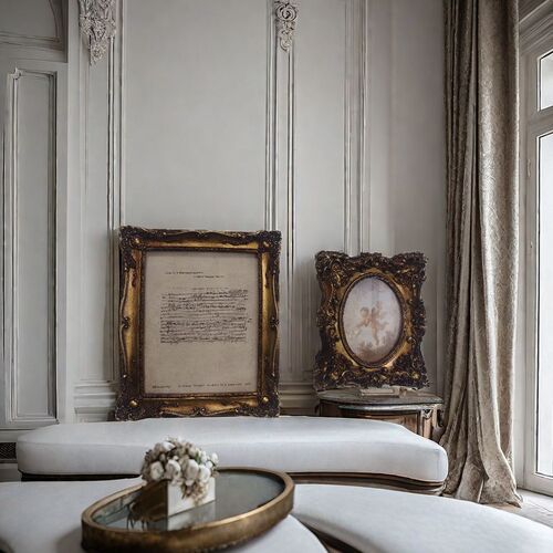 Wholesale European retro art picture frames, living room sofa background wall paintings, French light luxury restaurant bedroom murals