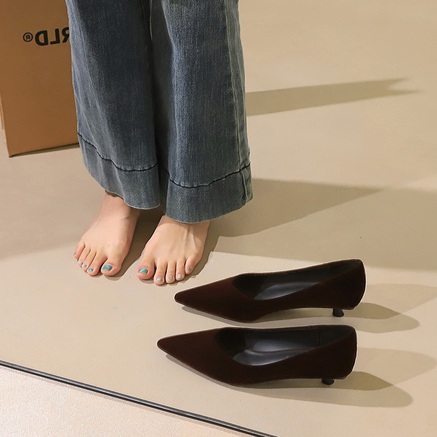 Dames stiletto pumps van suède puntneus instappers comfortabel_voghion.com