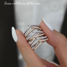 红麋鹿通体S925纯银戒指女士情侣戒满镶钻大小号送礼小众通勤轻奢