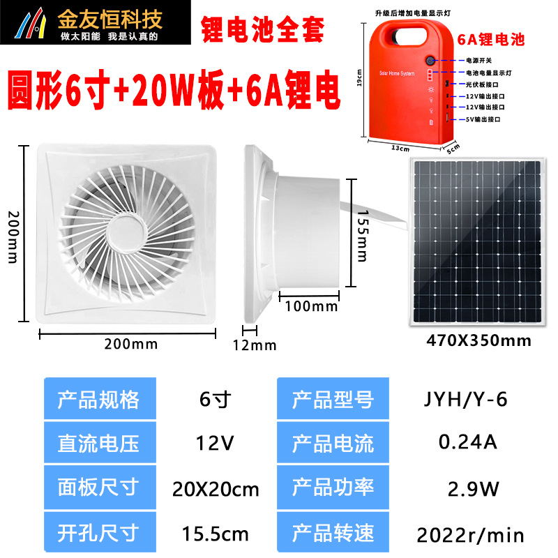 새로운 흰색 라운드 6 인치 팬 20W 플레이트 6A 리튬