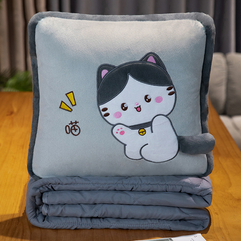 Cute almohada multicinética, edredón de doble propósito, manta de siesta de oficina, edredón espeso, almohada de cojín de automóvil, almohada de cojín