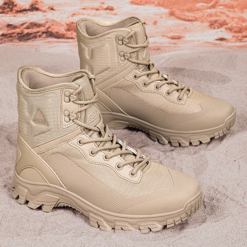 Nuevas botas militares al aire libre de gran tamaño transfronterizas, botas de combate deportivas, botas de hombre de rango medio, zapatos de senderismo resistentes al desgaste, botas tácticas de senderismo