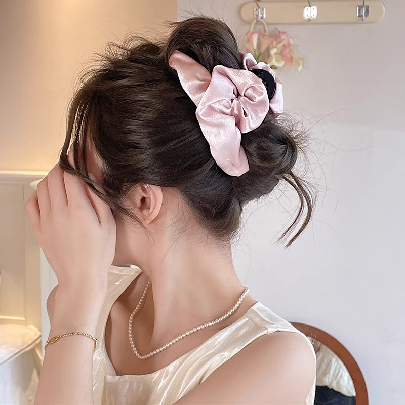 女性用の高級気質リボンクリップ、韓国風万能ヘアクリップ、後頭部のヘアシャーククリップ、ヘアクリップ、ヘッドドレス|undefined