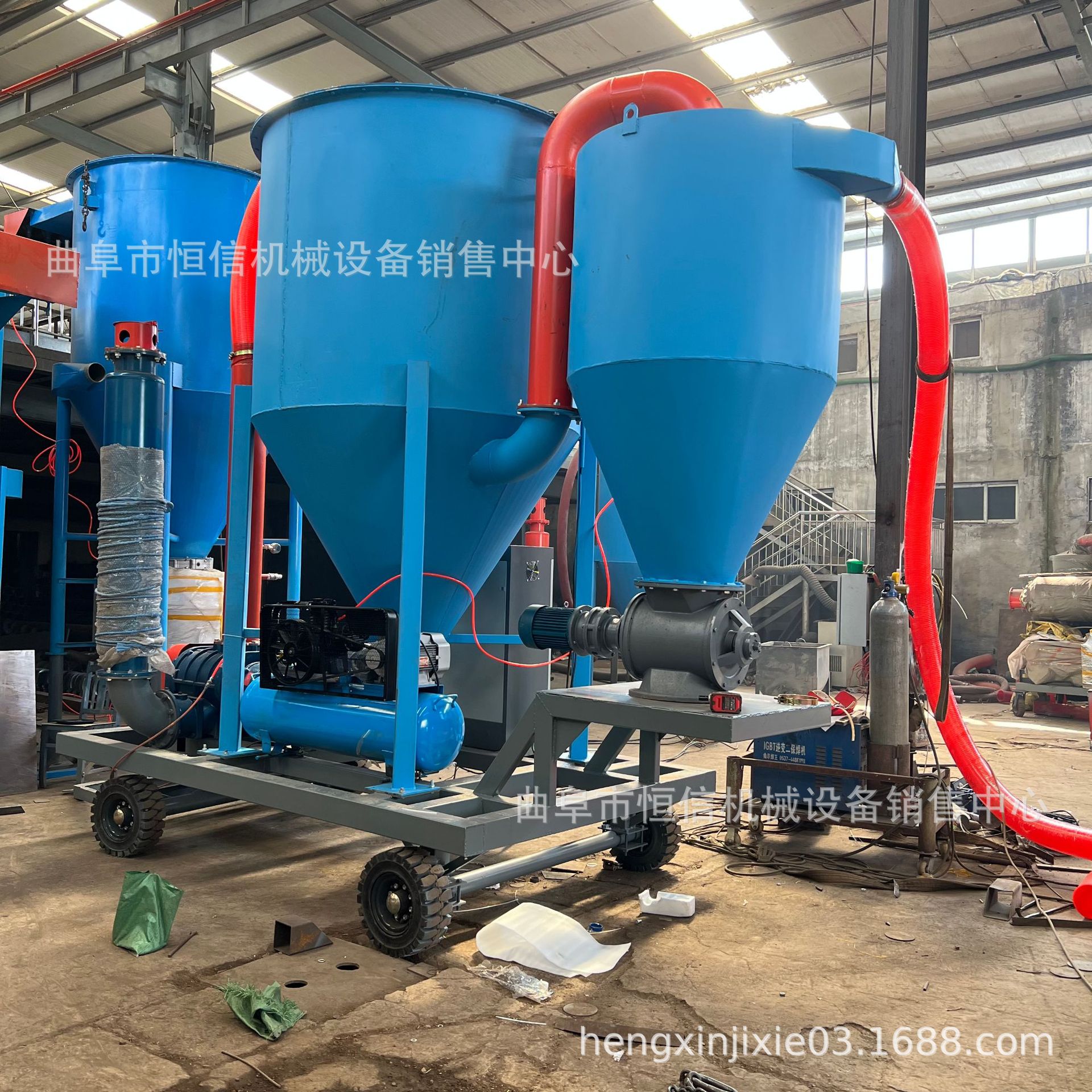 河南矿石粉末装吨包气力吸灰机 沙子双出料口气力吸沙机 恒信直供