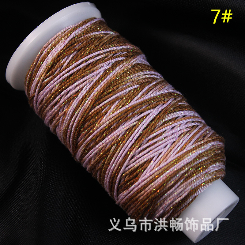 段染手搓棉线加金藏式星空渐变色 diy手工编织项链手链吊坠文玩绳|undefined
