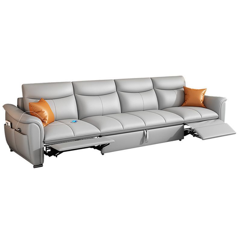 Sofá cama de cuero de primera clase italiano 2025 nuevo sofá eléctrico multifuncional de la sala de estar cama variable
