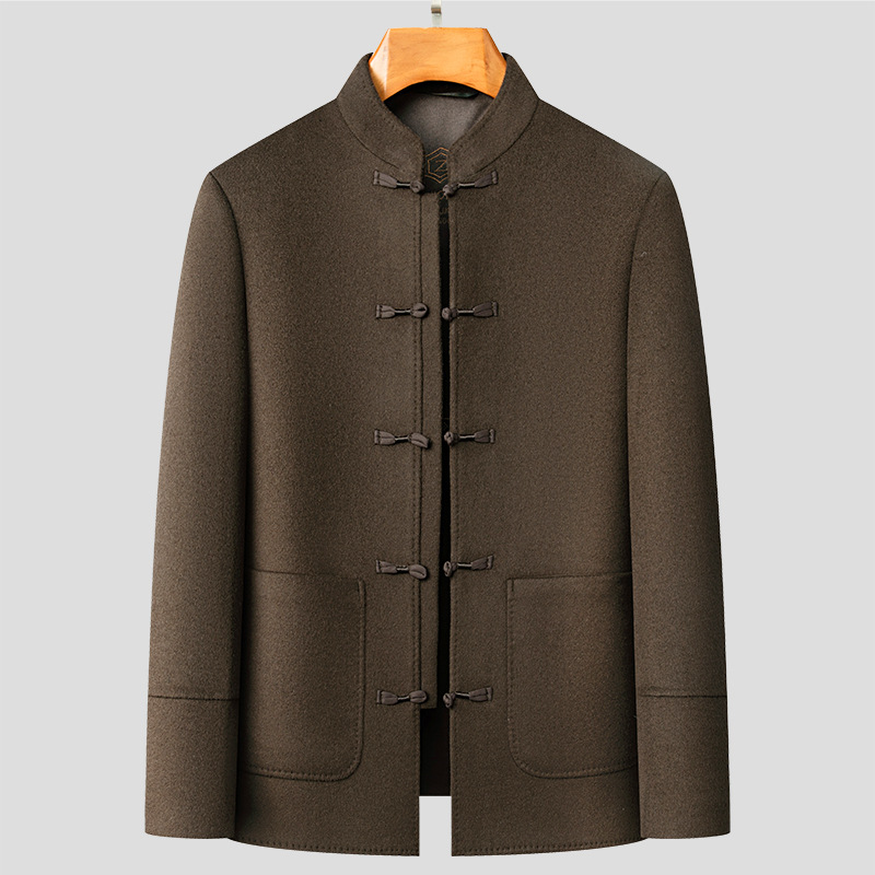 Double-sided capacious woolen woolen coat Chinese style for leisure