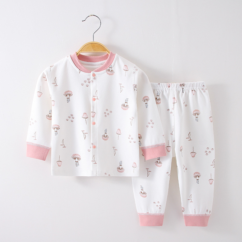 Baby Intimates Set, Pure Cotton Infant Split Pajamas, Spring & Fall Styles for Male and Female Babies, Autumn Clothes and Long Pants, All Year Round Styles