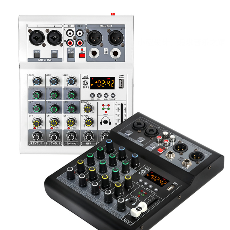 Popular Professional Compact Mixer Private Model Cross-Border 4-Channel Dj Mixer Sound Mixer Stage Recording Bluetooth USB Popular Professional Compact Mixer Private Model Cross-Border 4-Channel Dj Mixer Sound Mixer Stage Recording Bluetooth USB