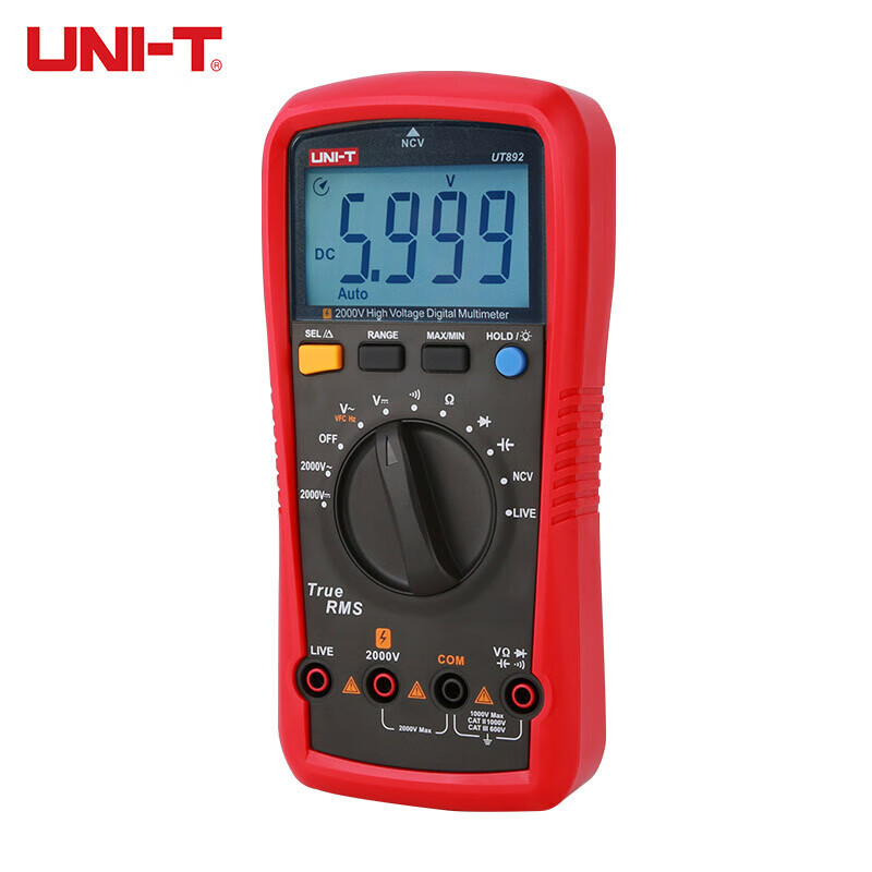 UNI-T UT892 2000V multímetro digital de alto voltaje de alta precisión anti-combustión inteligente AC / DC