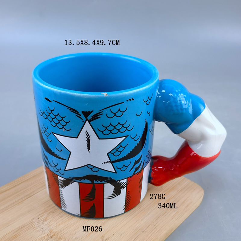 League of Legends Muscle Man Taza de cerámica Anime Capitán América Taza DeadPool Mug Taza de cerámica Taza de agua